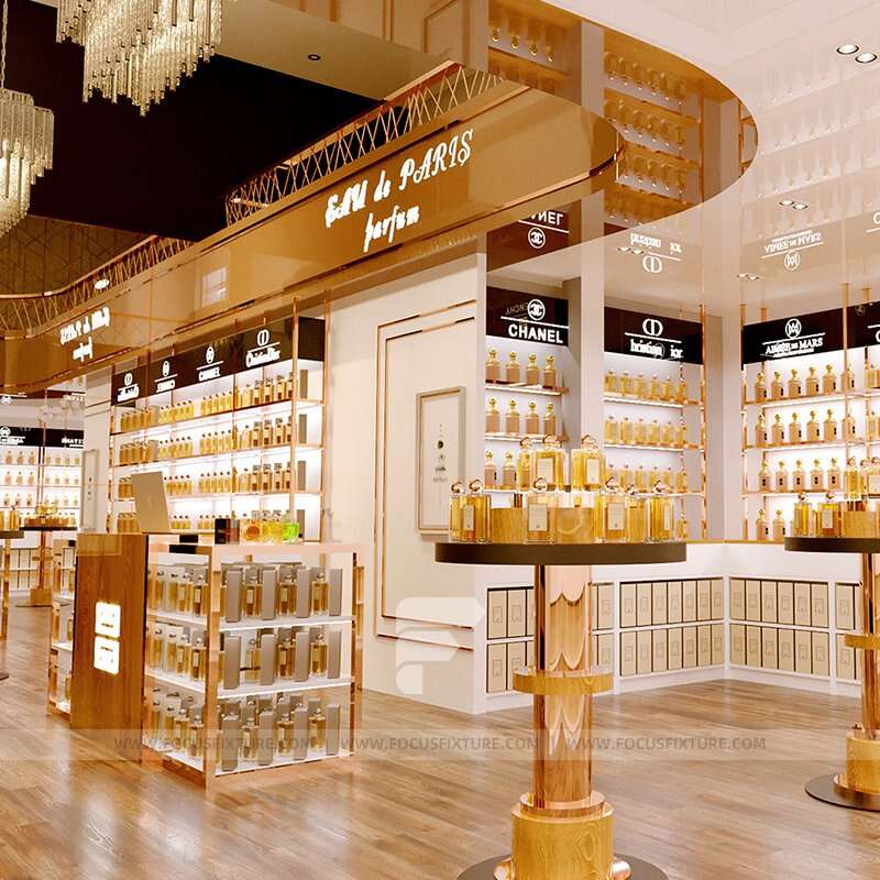 Perfume Collection Display Gondola Shelf Shelving For Retail Stores