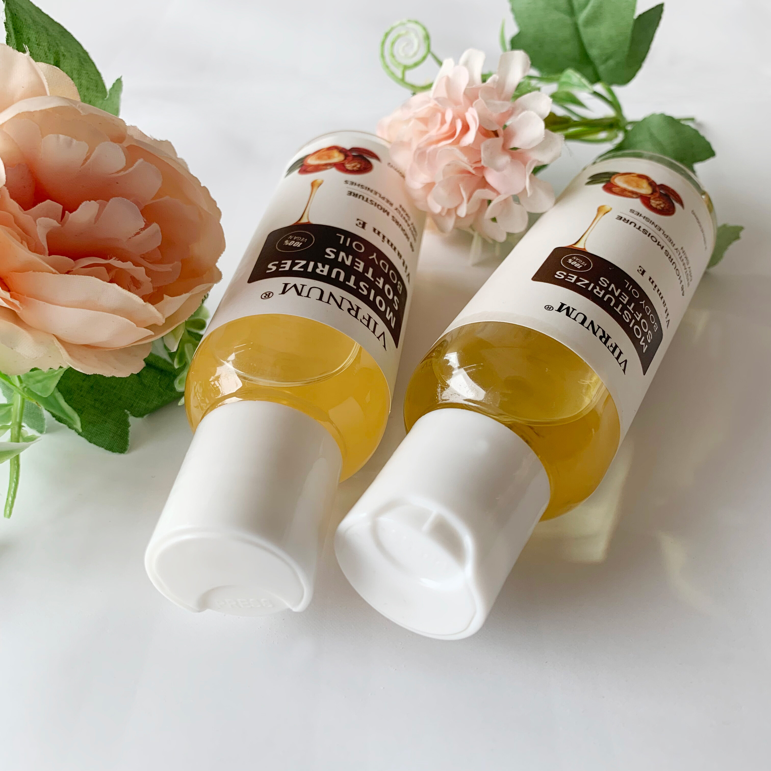 Private Label 100Ml 200Ml Spa Full Body Moisturizing Oil Rose Vitamin E Jojoba Shea Butter Herbal Brightening Massage Body Oil