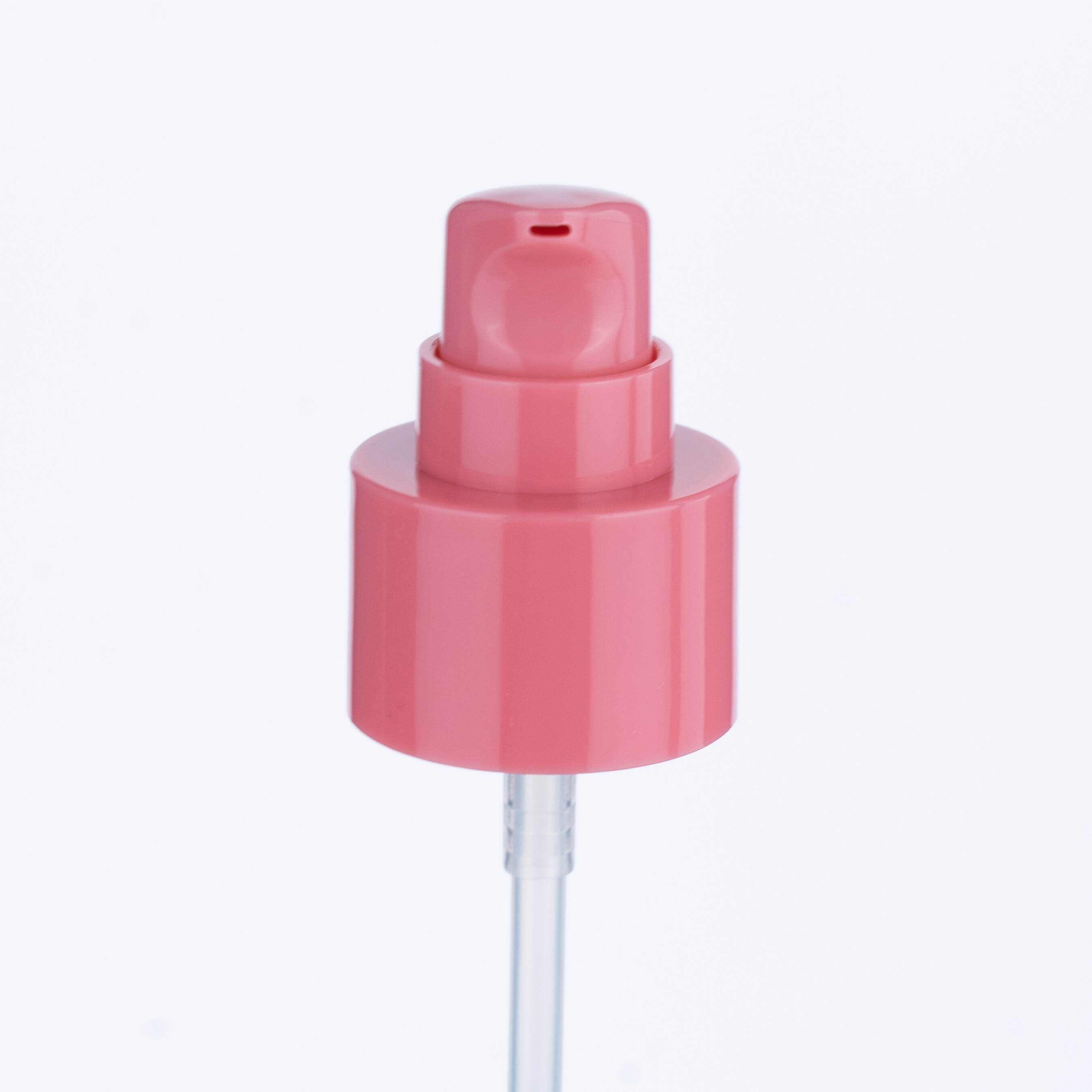 24/415 foundation pump, cherry pink cream pump, green cosmetic bottle, skincare pump bottle, personal care packaging, OEM ODM cosmetic pump, private label foundation bottle, wholesale cosmetic packaging