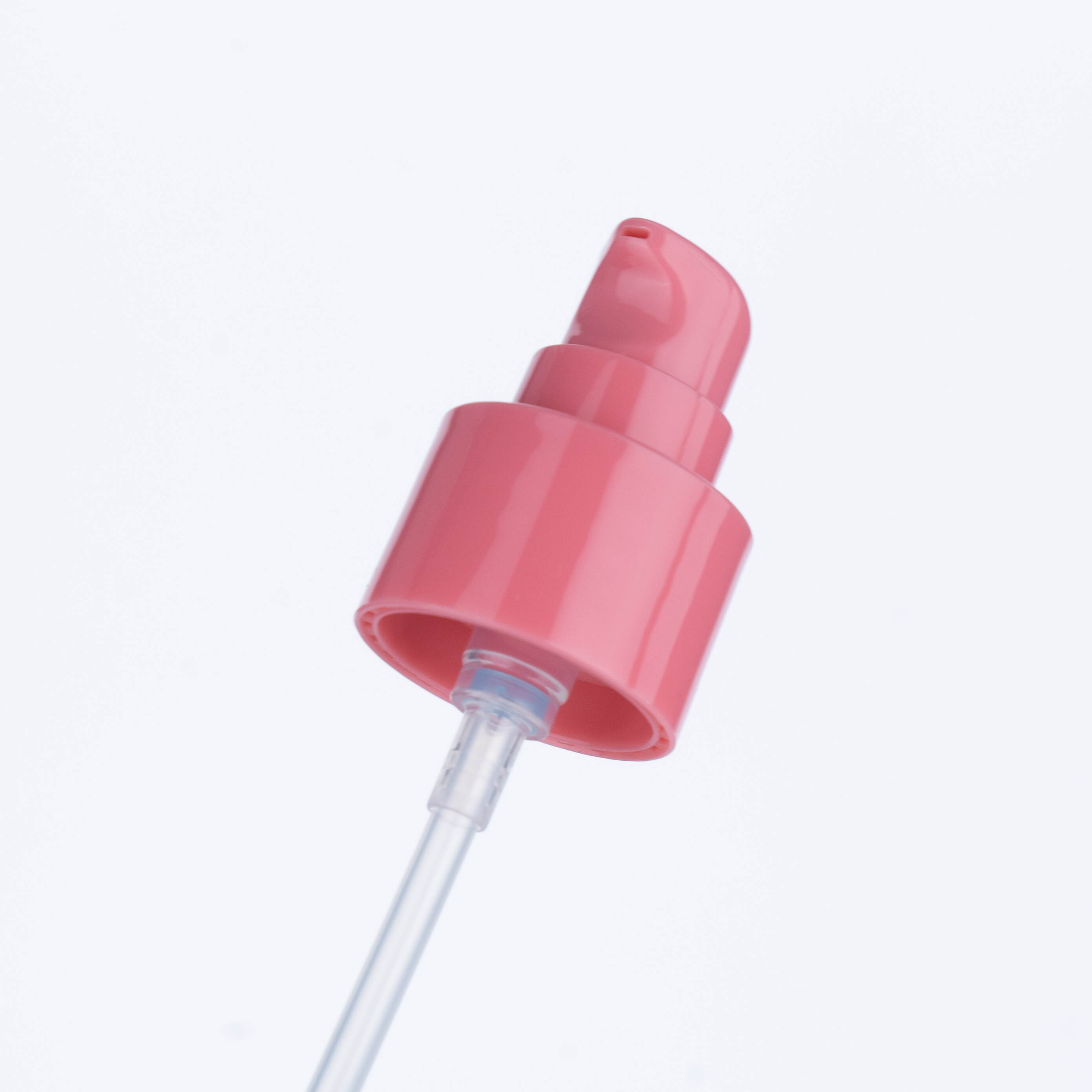 24/415 foundation pump, cherry pink cream pump, green cosmetic bottle, skincare pump bottle, personal care packaging, OEM ODM cosmetic pump, private label foundation bottle, wholesale cosmetic packaging