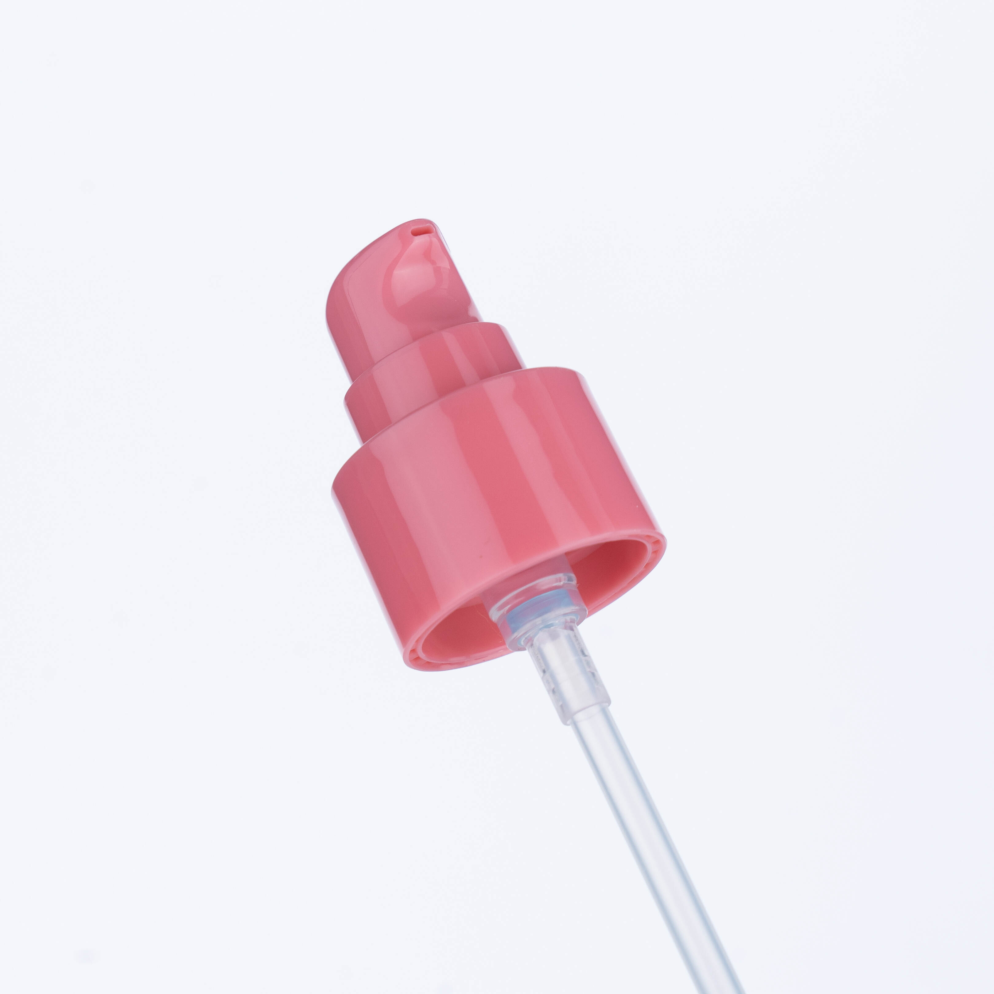 24/415 foundation pump, cherry pink cream pump, green cosmetic bottle, skincare pump bottle, personal care packaging, OEM ODM cosmetic pump, private label foundation bottle, wholesale cosmetic packaging