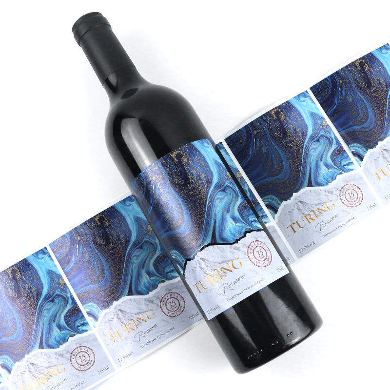 Custom Printing Personalized Brand LOGO Vinyl Wine Bottle Waterproof Label Sticker