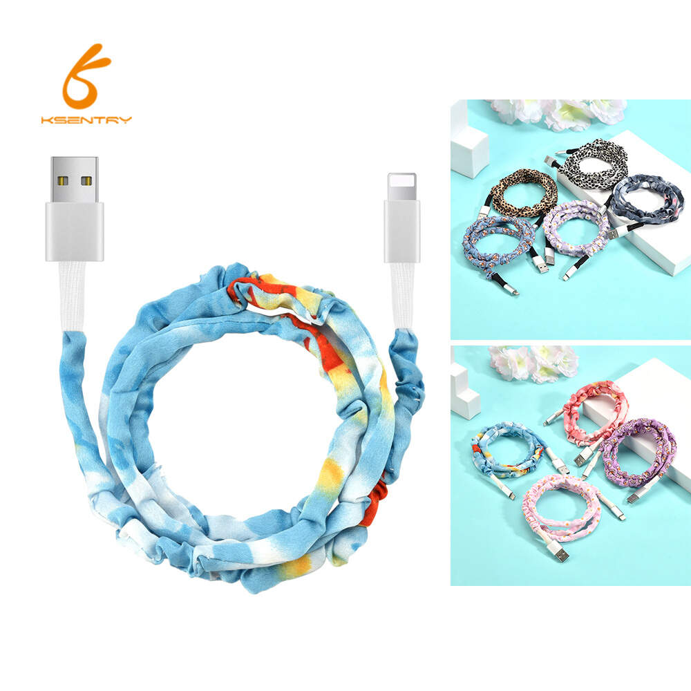 Hot Selling Portable hair rope USB to Type C/Android/iphone Lighting fast Charging data cable 5A/2A/3A Fashion Gift  Cable