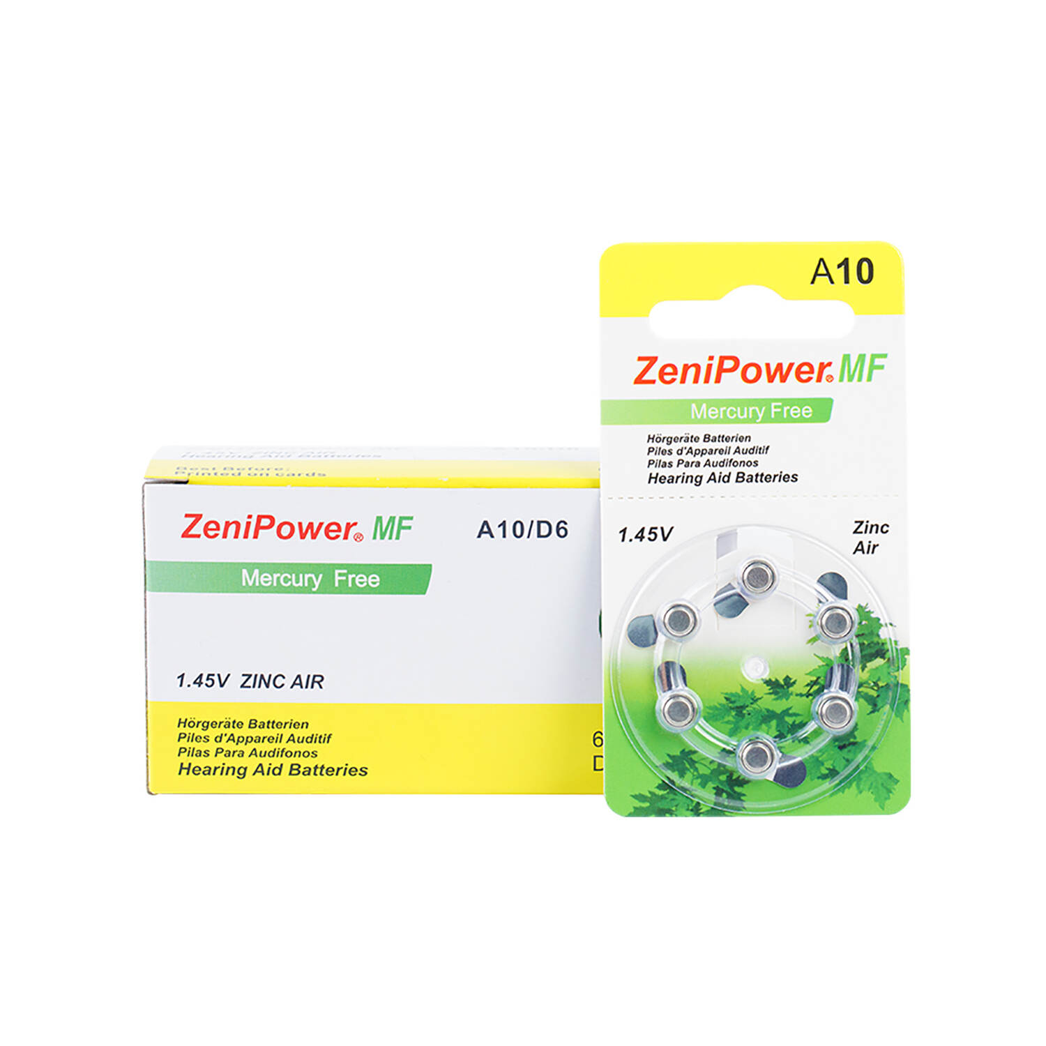 High Quality and Specialize Size A10 Zenipower Batteries for Hearing Aid