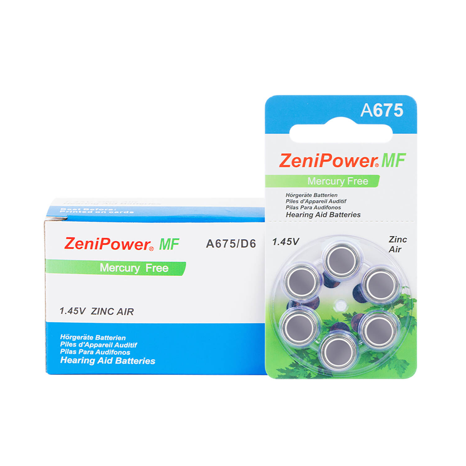 High Quality and Specialize Size A675 Zenipower Batteries for Hearing Aid