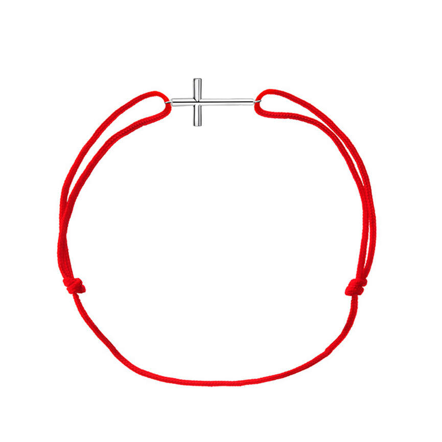 925 Silver Cross Minimalist Modern Cord Bracelet