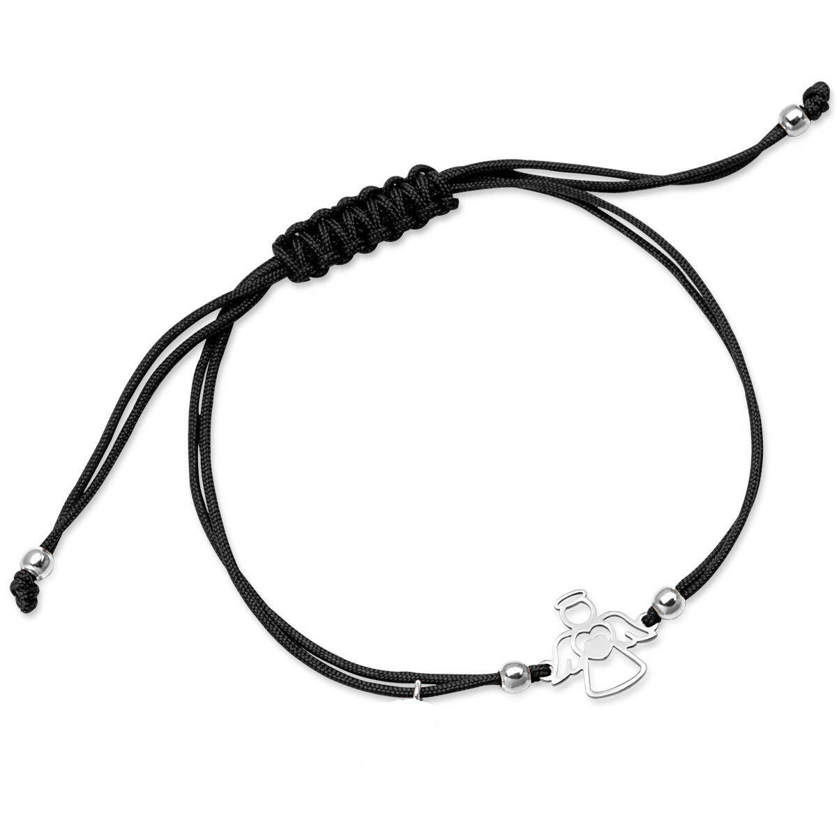 925 Silver Angel Minimalist Cord Bracelet