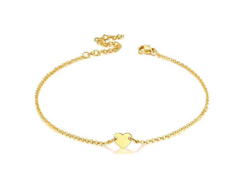 925 Silver 14K Gold Plated Minimalist Heart Everyday Wear Bracelet