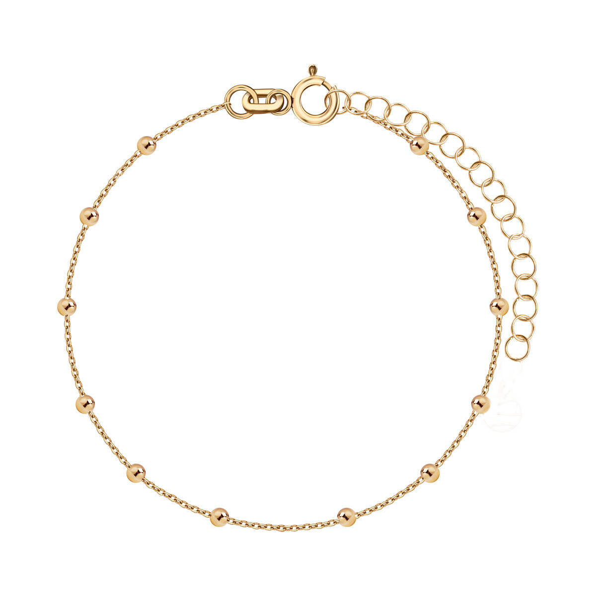 925 Silver 14K Gold Plated Minimalist Beaded Chain Dainty Bracelet