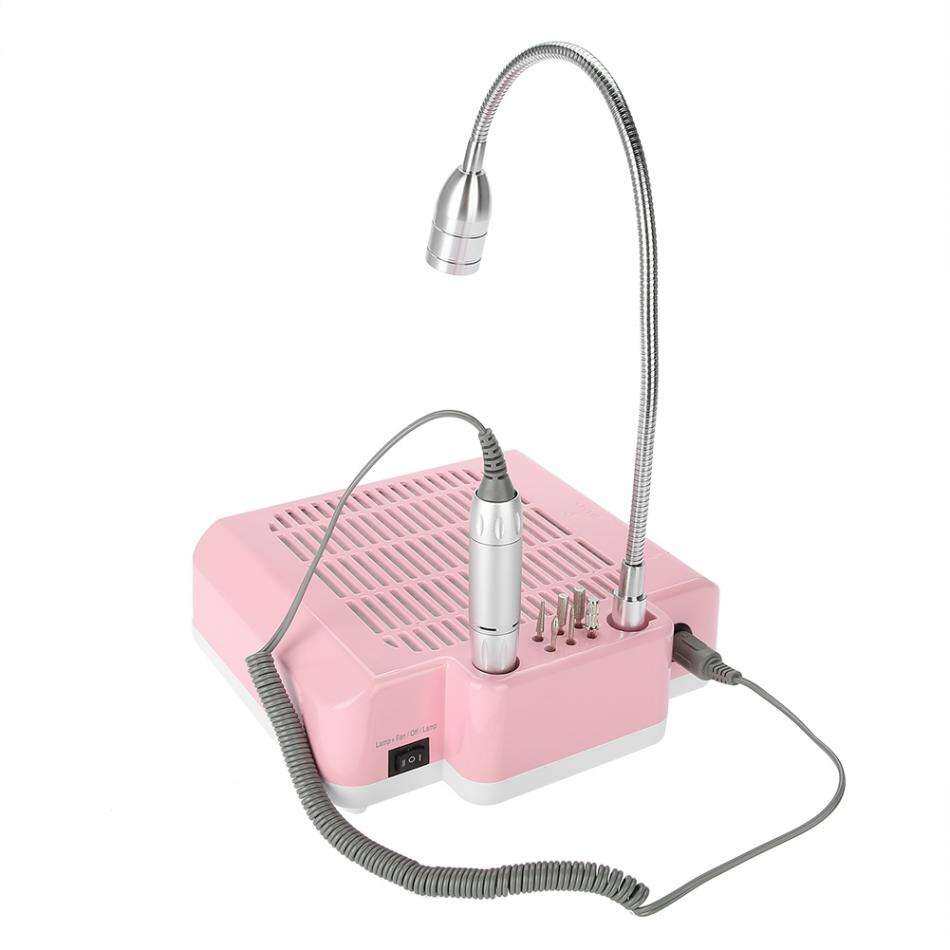Professional manicure desk lamp 3 in 1 strong dust collector nail drill machine