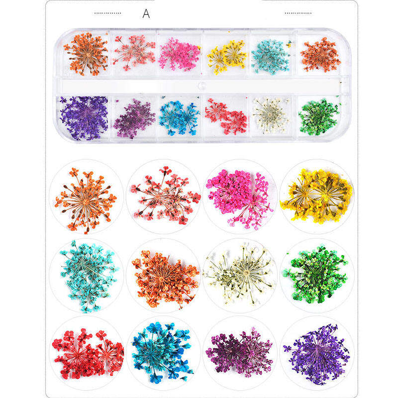 Wholesale Dried Flowers Dry Acrylic Nail Art Decorations Design