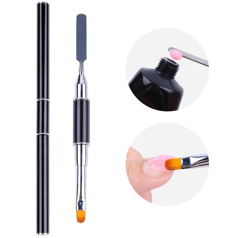 New double heads acrylic nail art brush tools poly uv gel kit