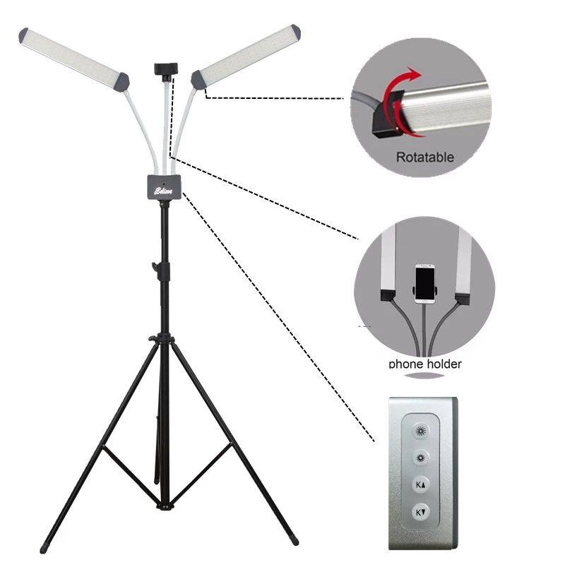 48W Photography Dimmable Led Video Light Photo Lighting Kit For Camera Photo Studio Shooting Led Light With Tripod Stand