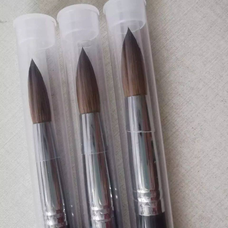 iBelieve Wholesale Wooden Round Size 12 Kolinsky Acrylic Gel Polish Nails Brushes 100 Nail Art Brush