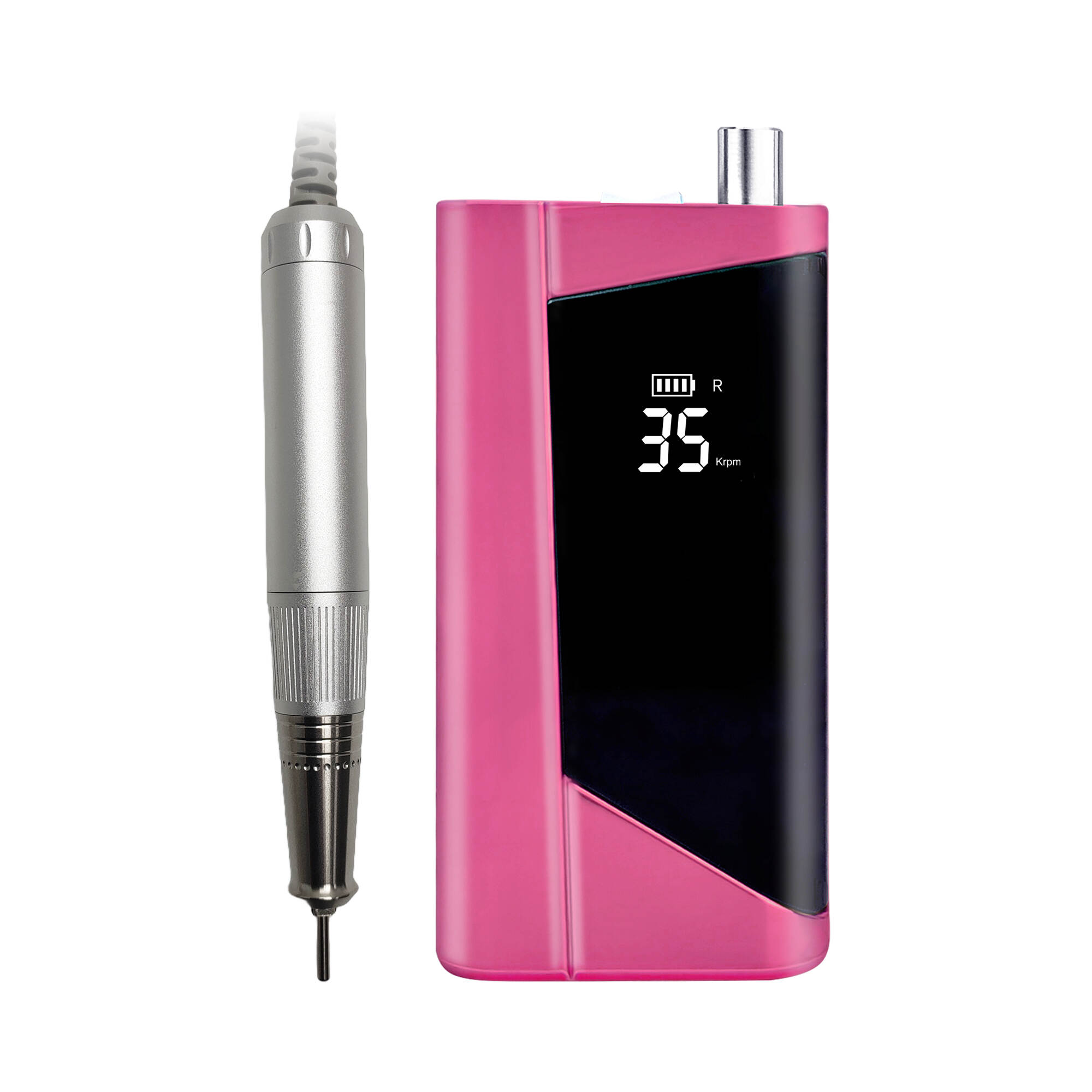 2 Handpiece Interface Strong Power 60w Nail Drill Machine OEM 35000rmp Cordless Rechargeable Portable Private Label Nail Drill