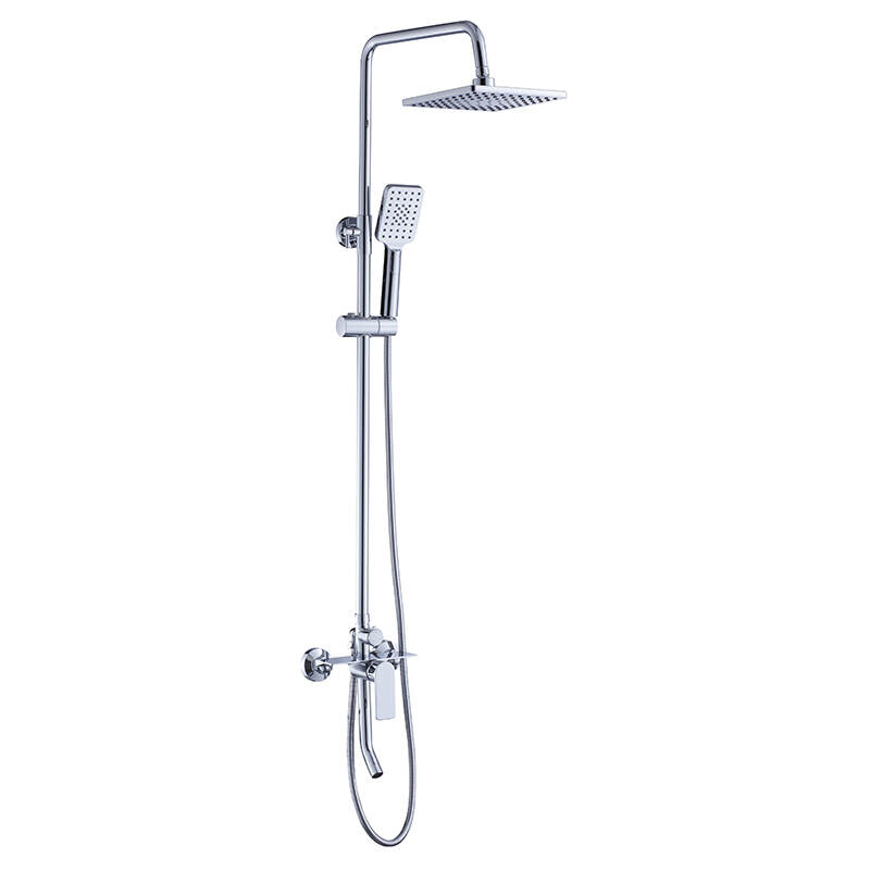 Luxury chromed bathroom rain shower head set hot cold rainfall faucet shower set