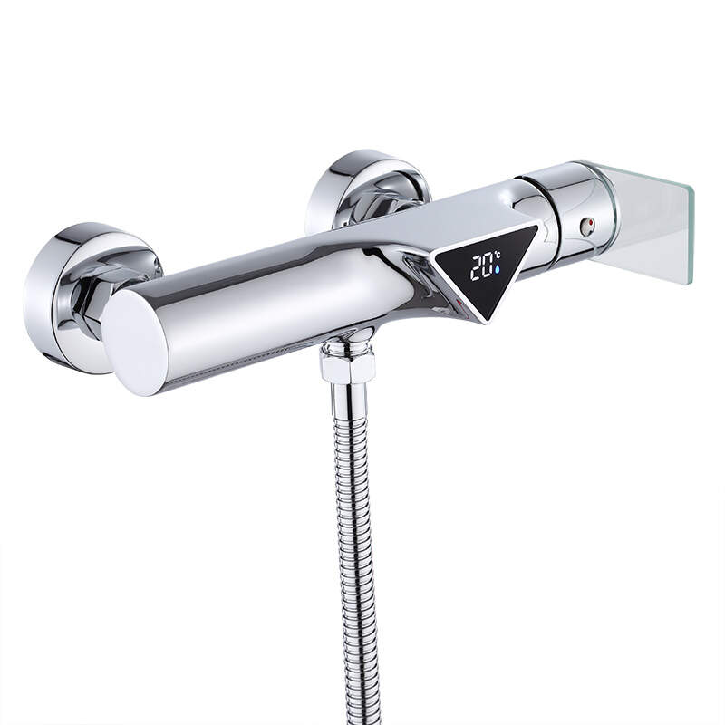 Chrome surface treatment shower mixer taps intelligent faucet digital display shower faucet