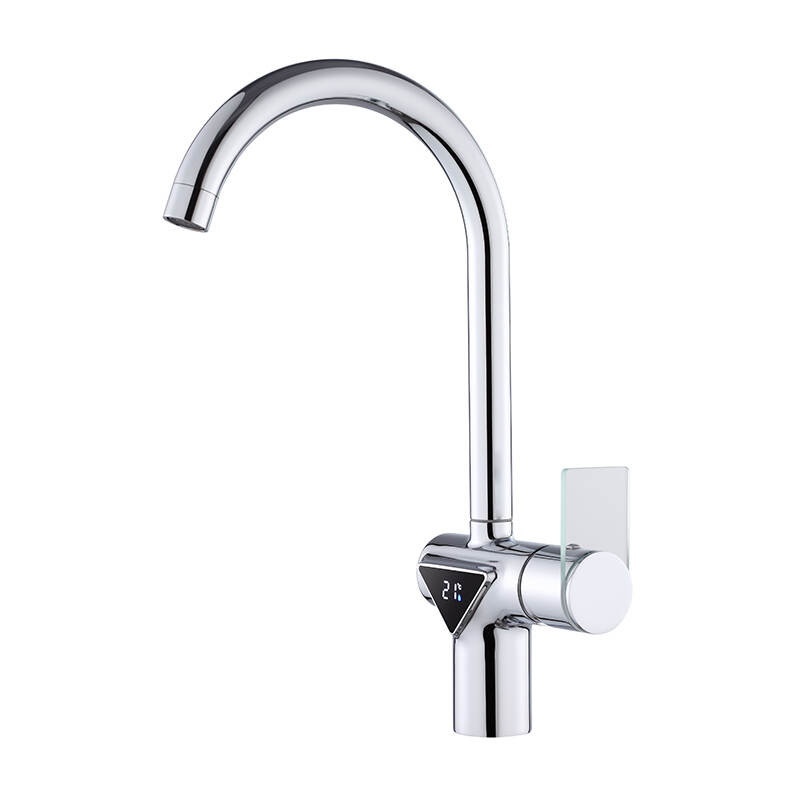 Fancy design faucet for kitchen single handle water faucet chrome digital display kitchen faucet