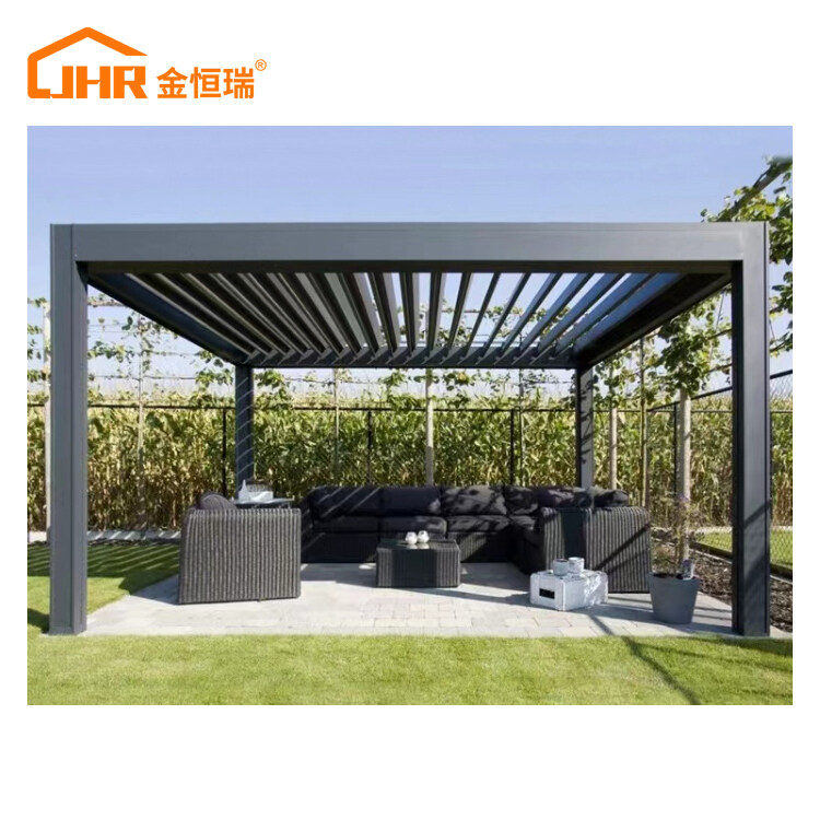 Waterproof Louver Roof System Kits Outdoor Easy Assebmled Motorized Garden Bioclimatic Aluminium Louver Pergola