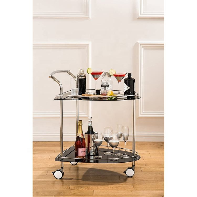 household multi-function trolley,irregular stainless steel trolley,double deck irregular trolley,metal service trolley,service carts