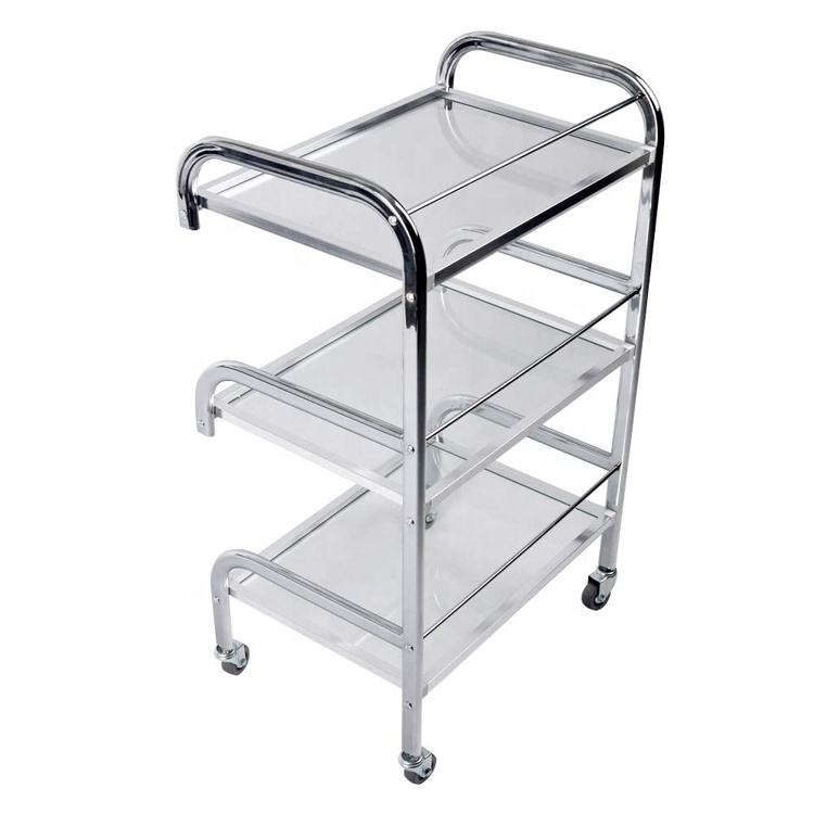 3-Tier Stainless Steel Cart with Wheels