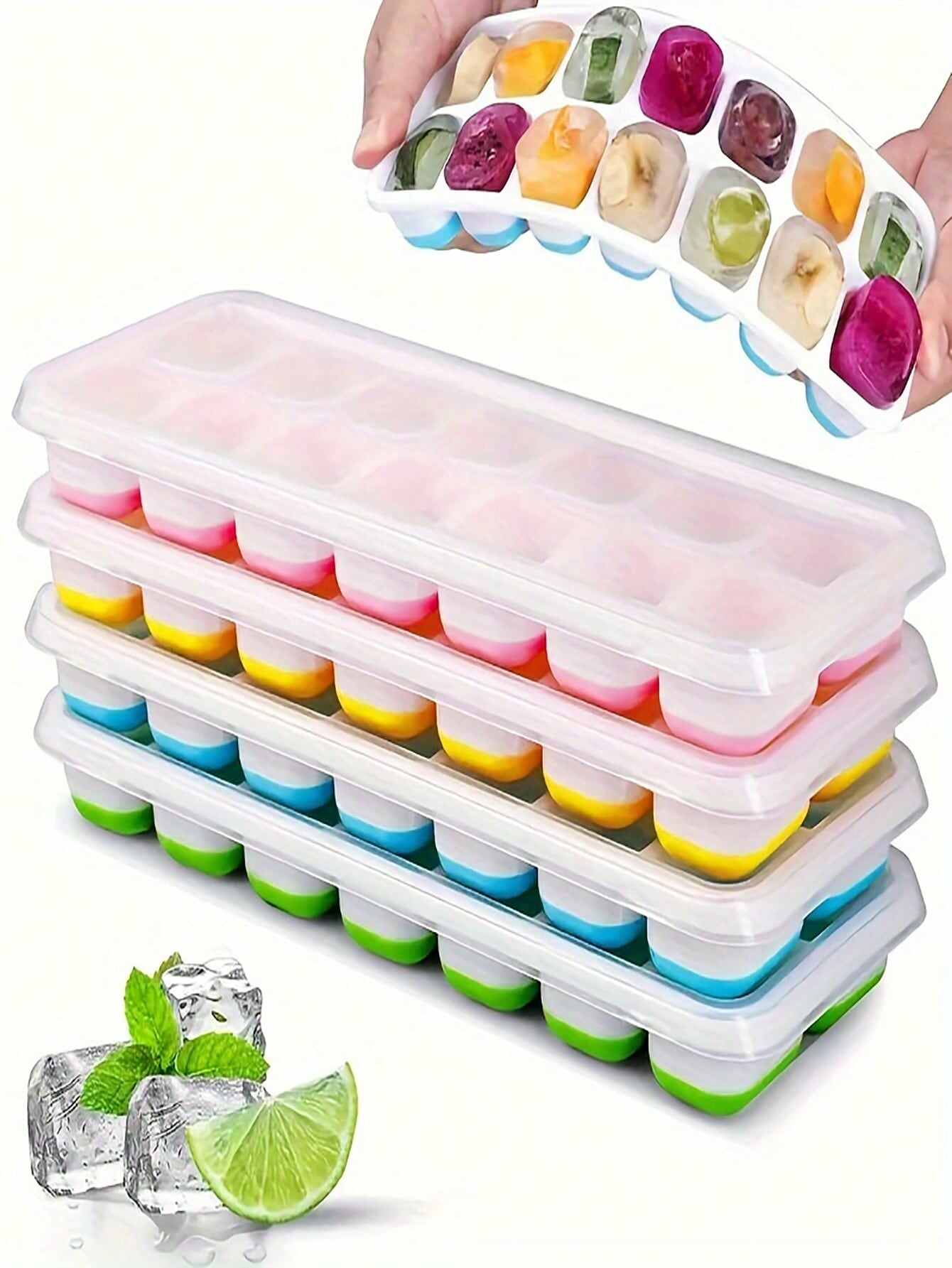 Silicone Ice Cube Tray 1/2/4pcs – Stackable Molds, Bulk Wholesale & Private Label