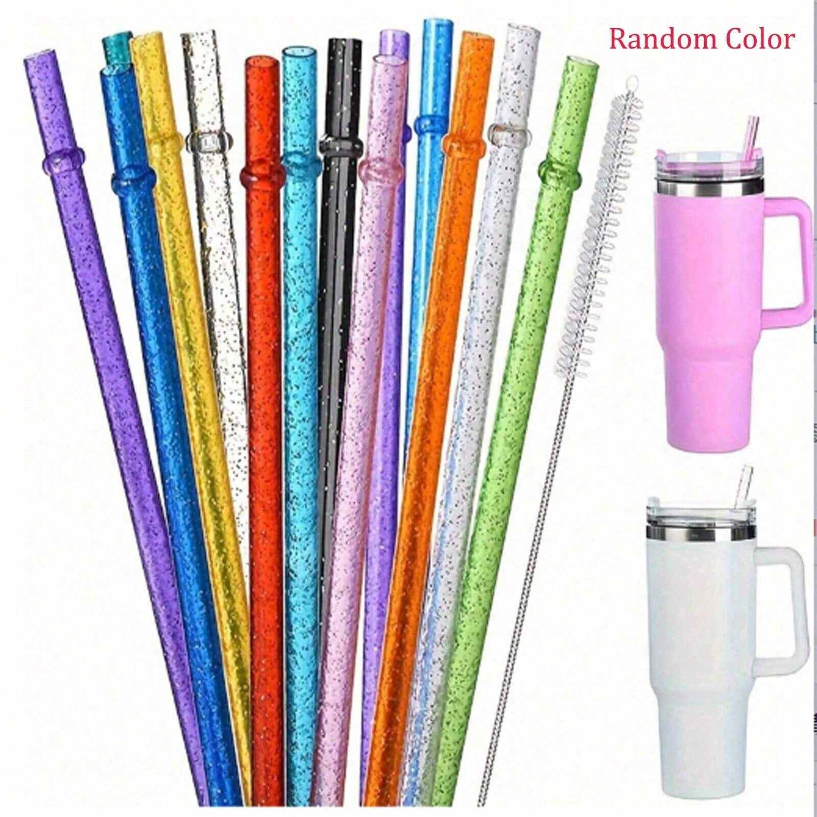 Reusable Plastic Straws – Factory Wholesale | 24pcs Colorful Straws with Brush for Mason Jars, OEM Supplier