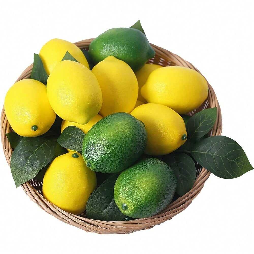 Artificial Lemons & Limes – Bulk Supplier | 36pcs Lifelike Fake Fruit Decor for Kitchen & Photography