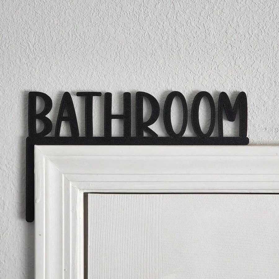 Modern Wooden Door Sign – China Exporter | 1pc Bathroom/Laundry Room Wall Decor, Wholesale Bulk Order