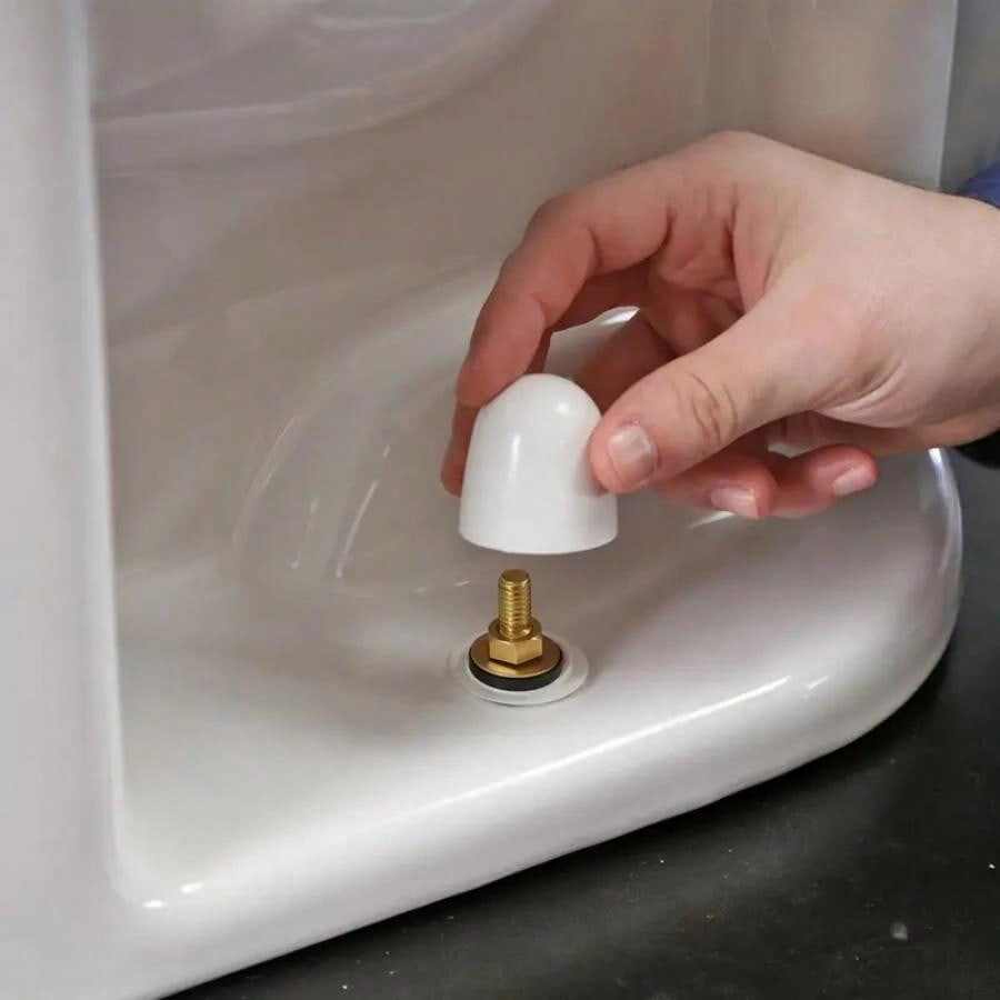 6pcs Universal Toilet Bolt Caps - Push-On, Plastic, White, Easy Install