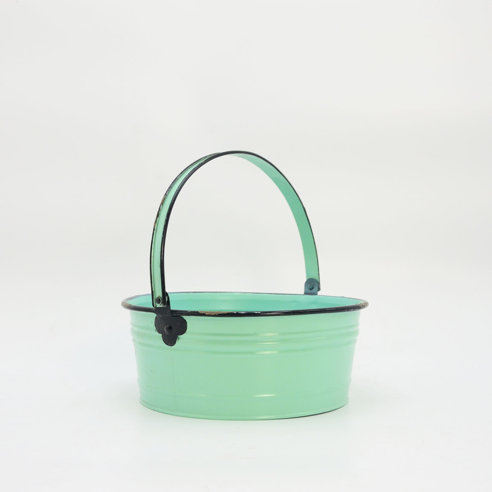 outdoor decoration,household storage product,store ice,flower bucket,metallic bright green storage basket