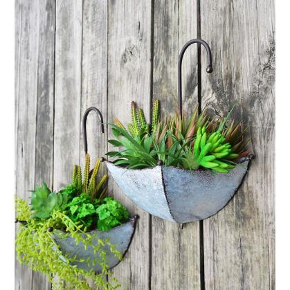 garden decoration art,outdoor decoration,family garden,wall hung flower pot,umbrella shape
